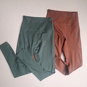 Girlfriend Collective Women’s Small *2 Pairs* Leggings Pants Green Brown #4007